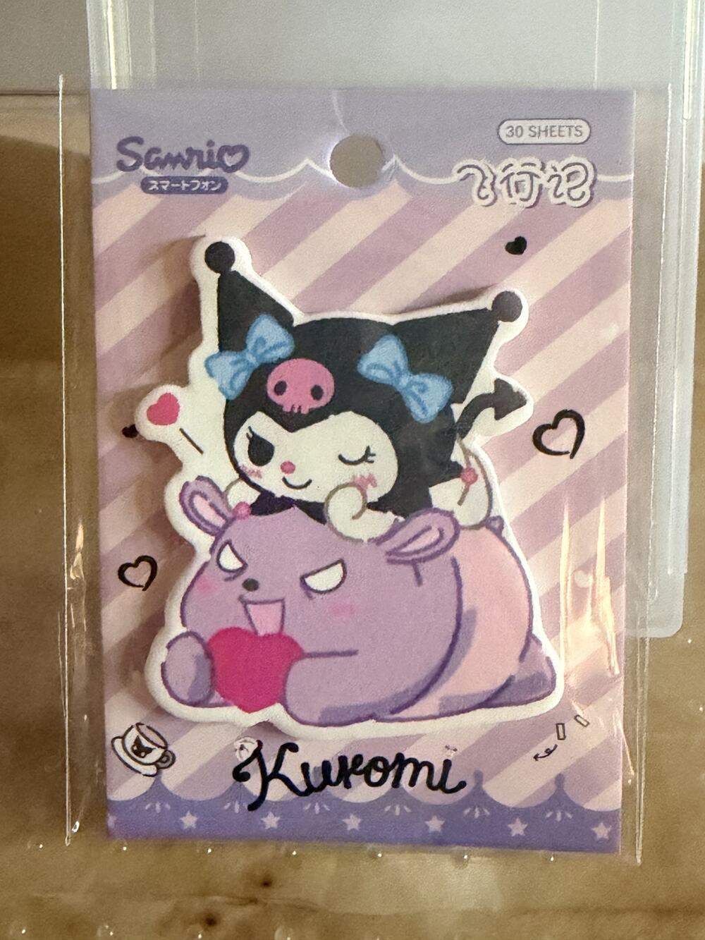 #KUR-391 Kuromi Licensed Sticky Notes 30 Ct